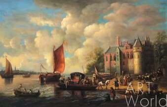 Копия картины Петера ван Велде "Замок на берегу", художник С. Камский Артворлд.ру