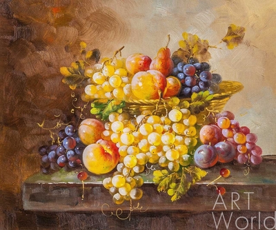 картина масло холст Картина маслом "Натюрморт с фруктами в стиле барокко N4", Потапова Мария Артворлд.ру