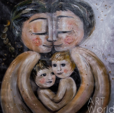 картина масло холст Семейный портрет, копия картины Кэти Берггрен (Katie m. Berggren), Камский Савелий, LegacyArt Артворлд.ру
