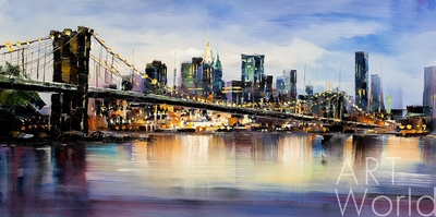 картина масло холст Картина маслом "Бруклинский мост", Родригес Хосе, LegacyArt Артворлд.ру