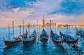 картина масло холст Картина маслом "Венеция. Отдыхающие гондолы", Влодарчик Анджей, LegacyArt