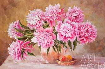 Картина маслом "Розовые пионы в кувшине" Артворлд.ру