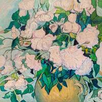 Вольная копия картины Ван Гога "Ваза с розами", художник Анджей Влодарчик Артворлд.ру