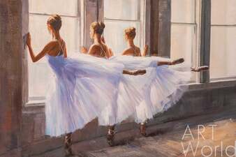 Картина маслом "Балерины в танцевальном классе" Артворлд.ру