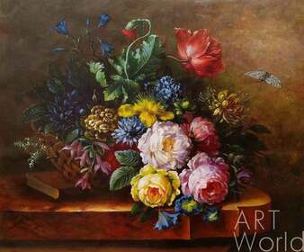Копия картины Элизабет Конинг "Богатый цветочный натюрморт", художник С. Камский Артворлд.ру