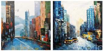 Картина маслом "New York, I love that city (Нью-Йорк, я люблю этот город). Диптих" Артворлд.ру